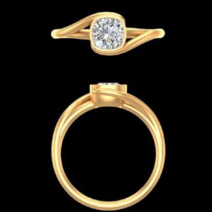 Anillo de compromiso de oro amarillo de 14k y 18k con diamante ovalado de 1.25 quilates, banda de pavé con diseño de infinito retorcido, joyería de lujo para boda para mujer - Product Image 2