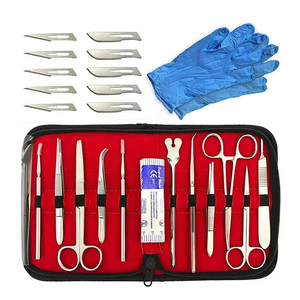 Kit d'outils de suture en acier inoxydable allemand avec porte-scalpel Pince à moustiques Ciseaux à iris Kit de dissection médicale - Product Image 5