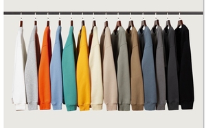 Alta calidad cuello redondo tela Unisex manga larga liso cuello redondo hombres Oversize logotipo personalizado sudaderas con capucha sudadera para hombres - Product Image 3