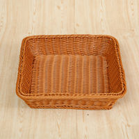 Panier de rangement multifonctionnel, plateau rectangulaire en PP tissé, panier de rangement pour le pain, les fruits, les légumes, les aliments, pour la cuisine, le supermarché
