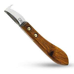 Herramientas de herrador de alta calidad, cuchillo de bucle de acero grande, limpieza y recorte de pezuñas de caballo, mango de madera multiusos antideslizante - Product Image 1