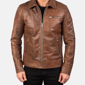 Chaqueta de moto de cuero genuino a la moda para hombre, abrigo protector de invierno a prueba de viento para carreras, chaqueta clásica con logotipo frontal para hombre - Product Image 1