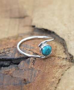 Anillo de Plata de Ley 925 Hecho a Mano con Piedra Preciosa Redonda, Regalo para Ella - Product Image 3