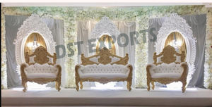 Majestuoso conjunto de muebles de boda de estilo Bollywood, muebles de boda de madera blanca de nuevo diseño, muebles de diseño de boda asiáticos - Product Image 5