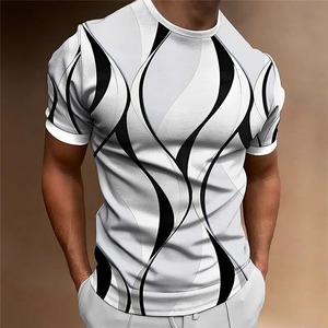 T-shirt pour hommes incurvé Radiance graphique 3D imprimé T-shirts décontracté ample à manches courtes T-shirts surdimensionnés hommes vêtements hauts en plein air nouveau - Product Image 2