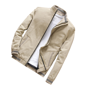 Blouson aviateur en coton coupe étroite avec col montant Vêtements d'extérieur d'hiver avec logo sur le devant pour hommes - Product Image 5