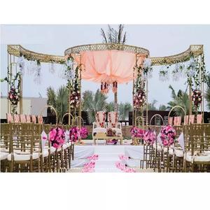 Mandap de Metal con diseño de fusión para decoración de boda, mandril iluminado con velas, para uso en exteriores - Product Image 1