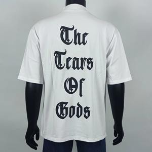 Camiseta con Estampado de Logotipo Personalizado en el Cuello, 100% Algodón, Grueso, 320 g/m², Estilo Holgado, Cuello de 2 Pulgadas, Modelo 2026 - Product Image 5