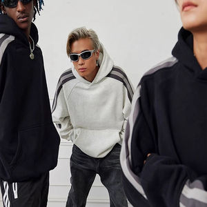 Últimas rayas moda casual estilo holgado unisex alta calidad anti-encogimiento Sudadera con capucha - Product Image 5