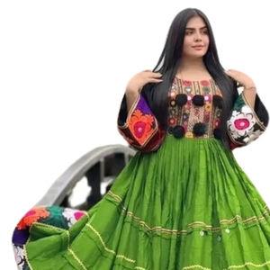 Vestido Étnico Afgano Kuchi Hecho a Mano, Vestido Tradicional Bordado para Mujer, Vestido Afgano Largo Multicolor, Vestido Kuchi Pushtu Afgano - Product Image 2