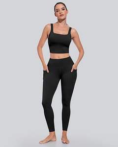 Women's High Waist Seamless <b>Polyester</b> Spandex Fitness <b>Legging</b> Quick Dry Breathable Knitted Activewear Custom Logo Casual Workout - Product Image 4