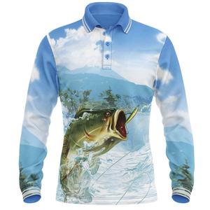 Venta al por mayor de poliéster Spandex Fish Hunting Polo Shirt logotipo personalizado sublimado impreso UPF 50 + transpirable de secado rápido antibacteriano - Product Image 1