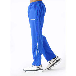 Pantalon de survêtement décontracté pour homme, bleu, à rayures latérales, écologique, respirant, taille élastique, coupe droite, jambe évasée, coupe ample - Product Image 1