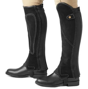 Demi-chaps équestres personnalisés de haute qualité en cuir de vachette suédé de style occidental Chaps d'équitation - Product Image 4