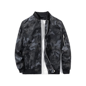 . Blouson aviateur homme tissu léger et respirant avec fermeture éclair complète sur le devant parfait pour les activités de plein air et la mode quotidienne - Product Image 4