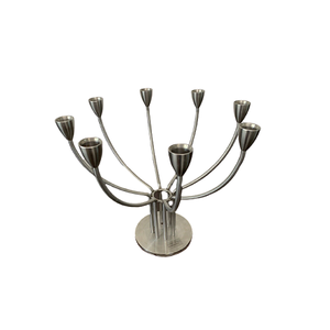 Grand candélabre de pièce maîtresse de couleur or rose avec candélabre en aluminium à 4 bras de qualité supérieure pour la meilleure vente - Product Image 6