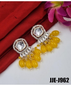 Alta calidad Kundan pendiente aleación 12 colores 1,0125 gramos par ligero tradicional moda joyería al por mayor proveedor en línea - Product Image 3