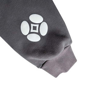 Sudadera con Capucha de Alta Calidad, Personalizada, de Felpa Gruesa, con Diseño Lavado al Ácido, Apliques Bordados, Secado Rápido, para Hombre, Color Sólido, Temporada de Invierno, 100% - Product Image 4