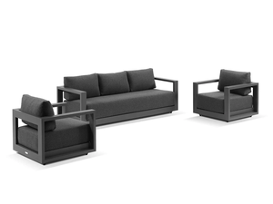 Ensemble de salon d'extérieur moderne en rotin et aluminium pour villa et ferme |   Canapé Lounge Écologique Résistant à l'Eau Horti Club - Product Image 5