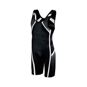 Justaucorps de lutte unisexe, tailles adultes, extensible, respirant, en spandex/polyester, logo frontal, fabrication sur mesure, vente en gros - Product Image 4