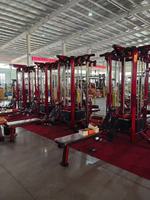 Machine de musculation multi-stations BN Commercial 5 avec système de câbles croisés et pile de poids pour centre de fitness, entraînement complet du corps