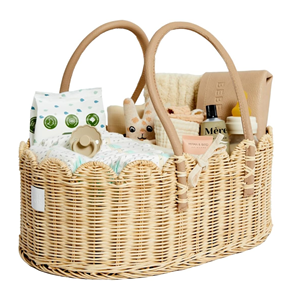 Wholesale Eco-friendly Rattan Diaper Caddy, Hand-Woven Rattan <b>Basket</b> For Nursery, Cosmetics & Bathroom <b>Storage</b> From Vietnam - Product Image 1