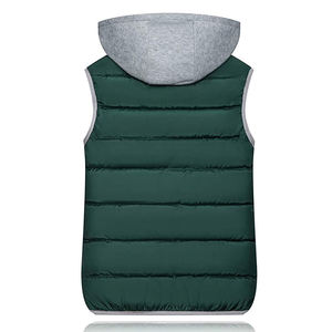 Abrigo de chaleco acolchado verde con estilo para hombre Ropa exterior informal de calidad con cierre de cremallera Cálido y logotipo decorado - Product Image 4