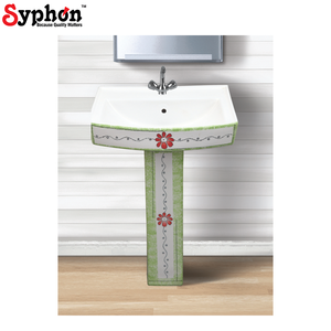 Tamaños personalizados disponibles Premium en calidad Operación automática Fregadero de pedestal de lavabo de mano de cerámica montado en la pared moderno - Product Image 1