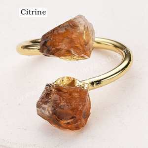 Anillo de Plata de Ley 925 Eternity Vermeil hecho a mano diseño clásico único con incrustaciones de ajuste de bisel de piedras preciosas naturales en bruto - Product Image 3