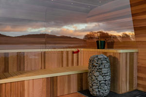 Kit Elite Outdoor smart Sauna Room Spa à vapeur en bois de cèdre rouge du Canada noir pour le bien-être - Product Image 4