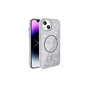 Coque en silicone scintillante Netzy Luxury Safa Okso Series pour iPhone 13 Pro Max compatible MagSafe - Blanc - Product Image 1