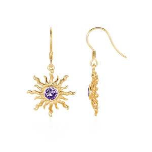 Boucles d'oreilles Jeulia Bohème en Améthyste et Or, Bijou Tendance, Idée Cadeau - Product Image 3