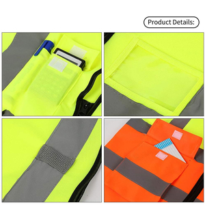 Manufacture High Visibility Safety Vest Multi Pocket Multi Color Traffic Road Reflective Safety Vest <b>Clothing</b> Safety Vest - Product Image 5
