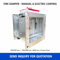 Clapet coupe-flamme en acier galvanisé pour conduit d'air CVC, barrière anti-fumée, commande manuelle ou électrique du volume