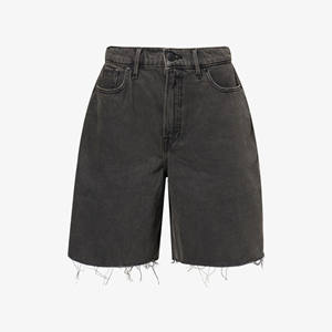 Mejores Shorts de Mezclilla para Hombre y Mujer, Estilo Casual, Negros, de Talle Alto, Pierna Curva, Ajuste Holgado, Cintura Anti-Humedad, Transpirables - Product Image 1