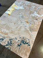 Tapis Adiva tissé à la machine, moderne, en polypropylène, tapis turc de haute qualité, résistant aux taches, à poils longs, abstrait