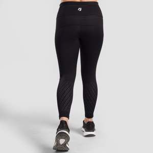Leggings de sport décontractés et dynamiques taille XL noirs à taille haute mi-haute en tissu tricoté sans couture avec latex, nylon et élasthanne - Product Image 2