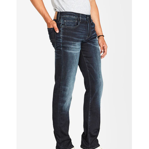 กางเกงยีนส์สำหรับผู้ชายตัวสูงและใหญ่มีซิประบายอากาศสีฟ้าพร้อมเอฟเฟกต์สเปรย์ - Product Image 3