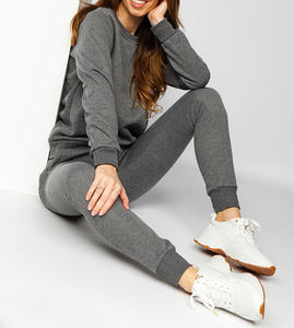 Ensemble de survêtement en molleton français 100% coton 380 GSM avec logo brodé, vêtements décontractés, deux pièces, couleur unie, fermeture éclair - Product Image 6