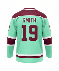 Personalizar sublimación personalizada Hockey Ice Jersey Hombres Mujeres Unisex 100% Poliéster Antibacteriano Logotipo personalizado Equipo de diseño - Product Image 4