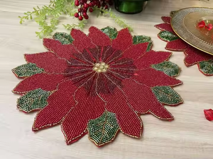 Set de table perlé de graine de broderie Kit de perles cousues à la main ensemble de motifs de perles de rocaille - Product Image 4