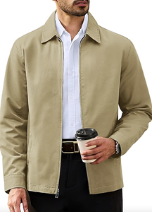 Chaqueta de Algodón para Hombre, Cierre Completo, Chaqueta de Trabajo, Cuello Camisero, Estilo Casual de Negocios, Cortavientos, Directo de Fábrica en Bangladesh, Nuevo - Product Image 3