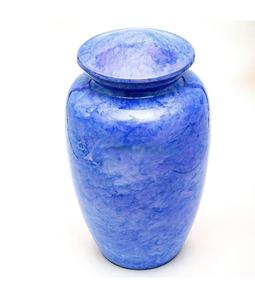 Urne funéraire en aluminium pour cendres humaines Urne funéraire pour adultes fabriquée à la main-Grande urne funéraire pour cendres humaines (bleu ciel) - Product Image 3