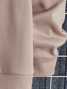 Sweat-shirt à capuche en molleton 100% coton, col rond, hiver, surdimensionné, 3D gaufré, uni, teint, écologique, sweat-shirt personnalisé pour homme - Product Image 3