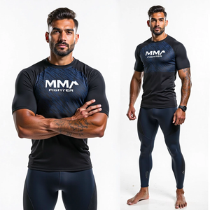 Protector de erupción de ajuste de compresión de alta calidad para MMA y Grappling Diseño de manga sublimada personalizado kimono de jiu jitsu - Product Image 1