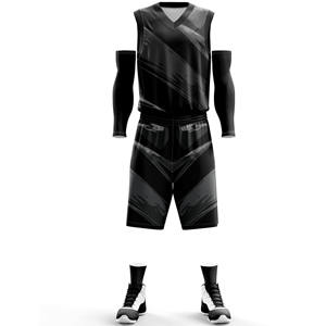 Ensembles d'uniformes de basketball personnalisés de haute qualité, respirants, grandes tailles, 100 % polyester, séchage rapide, couleur et nom d'équipe personnalisés - Product Image 4