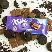 Chocolat Oreo MILKA à texture croustillante, bon marché et très demandé, emballage boîte de 100g pour l'exportation