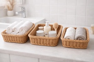 Cesta de Almacenamiento de Ratán Natural Ecológica Hecha a Mano Artex Green Earth, Diseño Rectangular Moderno, Multifuncional, Hecha en Hanoi - Product Image 3