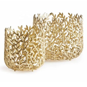 Jarrón de Metal con diseño inspirado en hojas con elegante acabado metálico florero decorativo de mesa elegante para decoración moderna del hogar - Product Image 6