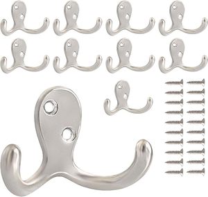 ตะขอแขวนเสื้อโค้ทอะลูมิเนียมสองง่ามสำหรับห้องนั่งเล่นห้องน้ำและห้องครัว - Product Image 6